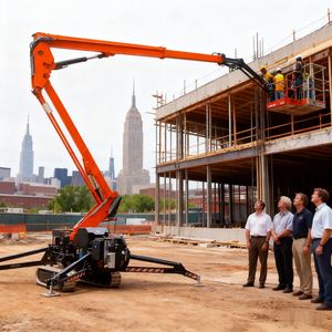 Nueva condición eléctrica hidráulica articulada Boom Lift Steel Metal Plataforma de elevación de trabajo aéreo Mobile Spider Lifter Crank - Product Image 5