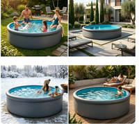 Maßgefertigter Drop-Stitch-DWF-PVC-Rundpool, aufblasbare Eisbadewanne, großer Aufstell-Spa-Pool für den Familien-Garten