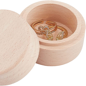 Scatola in Legno per Anelli Nuziali, Porta Anelli, Contenitore per Gioielli, Scatola Regalo - Product Image 1