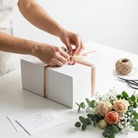 Kotak Hadiah Putih dengan Tutup untuk Kado, Kotak Hadiah Besar, Kotak Proposal Pengiring Pengantin dari Karton Kokoh untuk Pernikahan, Baby Shower