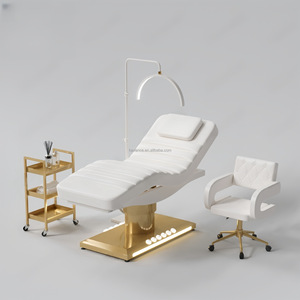 Ensemble de lit de beauté électrique professionnel noir avec 3 moteurs, accessoires réglables pour massage facial, salon et spa - Product Image 4