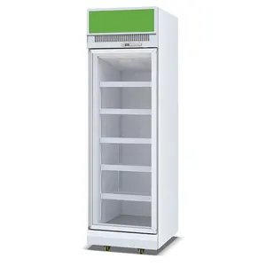 Negozi di alimentari mostrano frigorifero porta singola porta di vetro Display gelato in vetro temperato Display refrigeratore congelatore