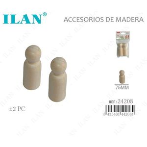 Figura Masculina de Madera Ilan de 75 mm, Accesorio para Manualidades - Product Image 1