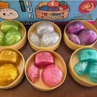 Ensemble de jouets sensoriels anti-stress en TPE en forme de pain de mie arc-en-ciel, jouet de décompression alimentaire pour adolescents et adultes