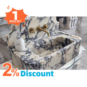 Tostone fabbrica-su misura a parete Viola mobili di lusso lavelli in marmo naturale per lavabo bagno decorazione Vanity - Product Image 2