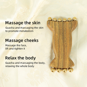 Herramienta de Masaje Gua Sha Multiusos de Latón y Madera para Rostro y Cuerpo, Terapia Gua Sha, Masajeador Guasha, Reafirmante, Estimulante del Metabolismo - Product Image 5
