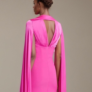 Abito da sera in raso di alta qualità per le donne manica lunga formale abito da festa con lunghezza del pavimento Vestidos eleganti per eventi musulmani - Product Image 2