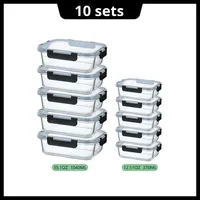 Boîte à lunch en verre borosilicate de haute qualité, résistante au congélateur, préservant la fraîcheur, couvercle amovible détachable, résistante à la chaleur, résistante aux chutes