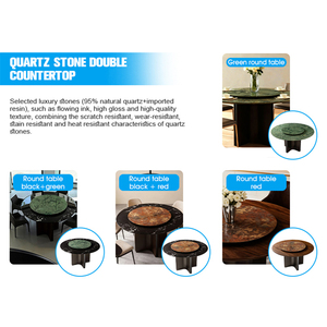 סט שולחן וכיסאות אוכל מודרני יוקרתי וקליל לוילה קטנה, שולחן אוכל משולב משיש מלבני יוקרתי - Product Image 5