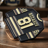 Badge métallique personnalisé 3D avec nom et numéro pour hockey/baseball, en alliage de zinc, émaillé, sur mesure pour événements sportifs