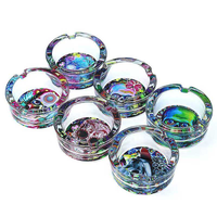 Cendrier rond en verre personnalisé avec motif de dessin animé anime, cadeau décoratif unique et de collection, accessoires pour fumeurs