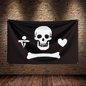 Bandera Pirata de Barbanegra Edward Teach de 3x5 Pies, Personalizada de Fábrica Swil, Impresión Digital en Poliéster para Decoración - Product Image 6
