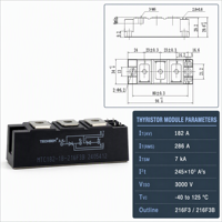 Module Thyristor TECHSEM 82A 1800V, Redresseur SCR Semi-conducteur MTC500A-Z13, Montage sur Châssis, Alimentation pour Variateurs de Moteur AC/DC et Onduleurs PWM