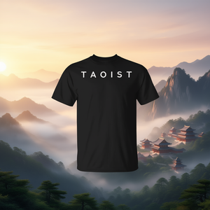 Camiseta taoísta con diseño de fuente moderna, color negro, unisex, talla para adultos - Product Image 3