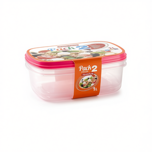 FIAMBRERA 1L Set2 Contenedor Moderno Rectangular para Almacenamiento de Alimentos, Apilable, para Viajes, para Conservar Ingredientes - Product Image 2