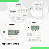 Clavier numérique intelligent monophasé à deux fils infrarouge RF compteur de jeton d'électricité prépayé compteur d'énergie gris RS 485/RF/PLC numérique