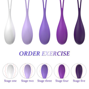 Pesas Vaginales de 5 Bolas, Entrenador de Músculos del Suelo Pélvico Personalizado, Bolas de Kegel, Productos Sexuales de Silicona y Acero para Mujeres - Product Image 2