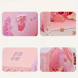 Carpa rosa para casa <span class=keywords><strong>de</strong></span> juegos Casa <span class=keywords><strong>de</strong></span> juguete colorida Carpa grande para interiores y exteriores Princesa Carpa con diseño <span class=keywords><strong>de</strong></span> sirena <span class=keywords><strong>de</strong></span> cuento - Product Image 5