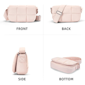 Nuevo Bolso <span class=keywords><strong>Bandolera</strong></span> Pequeño para <span class=keywords><strong>Mujer</strong></span> de <span class=keywords><strong>Amazon</strong></span>, Bolso de Hombro Acolchado de Nailon Ligero, Dos Correas, Cierre de Cremallera, Múltiples Bolsillos - Product Image 5