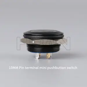 超薄型12MM1NOモーメンタリーip67アルミメッキブラックシェルミニプッシュボタンスイッチ