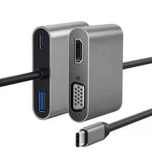 2024 mejor precio OEM/ODM 4 en 1 USB <span class=keywords><strong>C</strong></span> HUB, aleación de aluminio USB <span class=keywords><strong>tipo</strong></span> <span class=keywords><strong>C</strong></span> <span class=keywords><strong>A</strong></span> <span class=keywords><strong>Adaptador</strong></span> <span class=keywords><strong>HDMI</strong></span> VGA - Product Image 1
