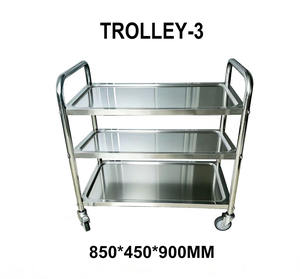 VICTORY KITCHEN Carro de Plataforma de Cuatro Ruedas de Acero Inoxidable 201 de 3 Niveles para Uso Industrial, Herramientas OEM y Equipos de Catering - ¡Gran Oferta! - Product Image 2