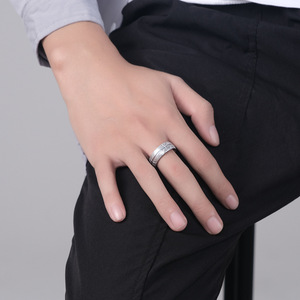 Western hip-hop sculpted basketball frosted <b>titanium</b> steel gold-plated <b>ring</b>, unique retro punk jewelry. - Product Image 2