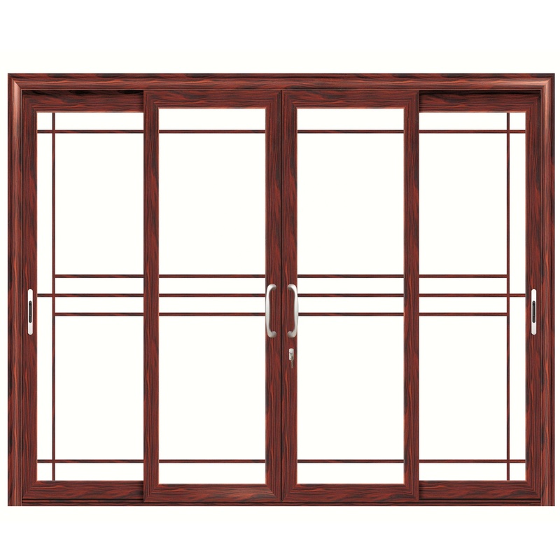 Wood Color Aluminum Sliding Door for