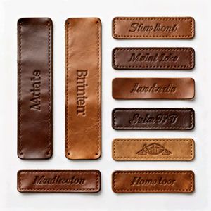 לתפור על עיצוב מותאם אישית debosed שם המותג לוגו אמיתי עור רול אמיתי בצורת ג 'ינס מדבקות לבגדים - Product Image 4