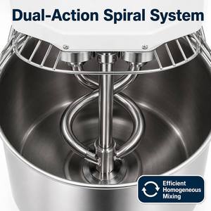 Safe Operation HS50 Spiral Dough <b>Mixer</b> with Metal Guard Durable Stainless Steel 54L Industrial Flour <b>Mixer</b> for School Canteen - Product Image 2