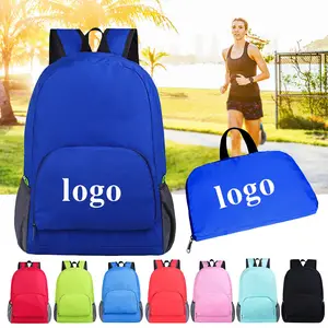 Mochilas baratas de logotipo personalizado, moda, um dólar, leve, à prova d' água, dobrável, bolsa de dia, viagem, mochila dobrável, imperdível