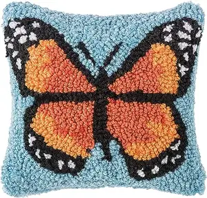 VPG026 Casa Monarch Borboleta Enganchado Lance Travesseiro Acento Decorativo Cobre para Sofá e Cama