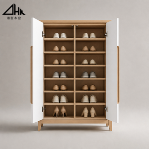 Meuble à chaussures moderne et fin en bois pour entrée, étagère de rangement gain de place pour couloir, grande capacité, organisateur de maison, unité de rangement - Product Image 2