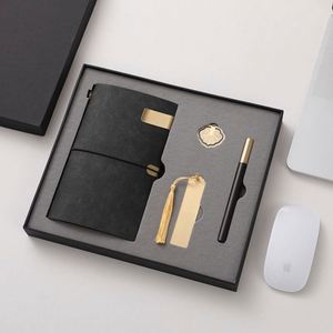 Custom Logo Office Supplies Gift Stationery Business Ledger With USB Drive Pen Leather Brass Notebook A5 <b>Journal</b> Gift Set - Product Image 2