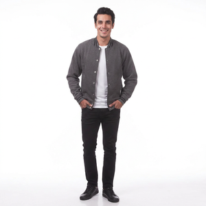 Blouson Moto 100% Coton OEM le Plus Populaire 2025 – Vente en Gros, Logo Brodé Personnalisé, Col Montant, Respirant, Style Universitaire - Product Image 1