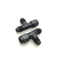 Alliage d'aluminium de billette noire An10 -10 (10AN) à 2 x AN10 (10AN) jonction à 3 voies T bloc Flare adaptateur mâle femelle AN fule raccord