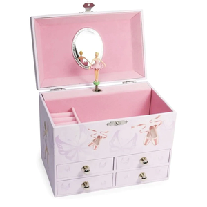 Caja Musical de Ballet Rectangular Giratoria con Cerradura de Llave, Estuche Portátil de Viaje para Guardar Joyas, Regalo de Cumpleaños para Collares, Pulseras y Pendientes - Product Image 2