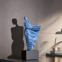 Sculpture moderne décoration de la maison bleu élégant figure féminine Sculpture ornements de bureau