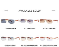 Nouvelles lunettes de soleil carrées sans monture de style rétro unisexe, protection UV400, tendance, marque Qianyuan