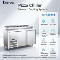 Peralatan Pendingin Udara Terintegrasi untuk Persiapan Pizza Sandwich 2 Pintu Kontrol Digital Baja Tahan Karat Penjualan Langsung Pabrik