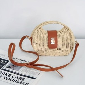 Bolsos de Mano y Bandolera de Estilo Vacacional, con Marco de Hierro en Forma de Concha/Media Luna, Tejidos con Cuerda de Papel - Product Image 4