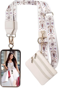 Phone Strap with Zippered Pouch for Women Clip and Go Strap for Phone with <b>Wallet</b> Crossbody Strap Lanyard D-030 - Product Image 3