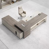 Bureau de bureau à la mode de conception simple Mobilier de bureau en bois de direction moderne Table de bureau en forme de L