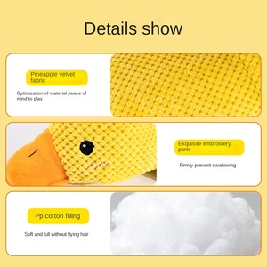 Langlebiges Plüsch-Schlafenten-Hundespielzeug, bissfest & mit Geräuschen, lindert Langeweile für kleine/mittelgroße Hunde, gelb, hergestellt in China - Product Image 4