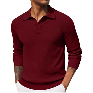 Camiseta de Manga Larga para Hombre, Diseño Personalizado con Logotipo Bordado, Tejido de Poliéster/Algodón de Alta Calidad, con Diseño Recortado - Product Image 1