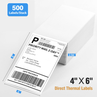 Étiquette thermique pliable imperméable 100*150mm 4x6 pouces pour l'utilisation de l'emballage d'expédition logistique avec impression de logo
