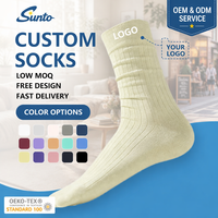 Chaussettes en coton personnalisées avec logo, colorées, respirantes, pour le sport quotidien, douces, pour femmes