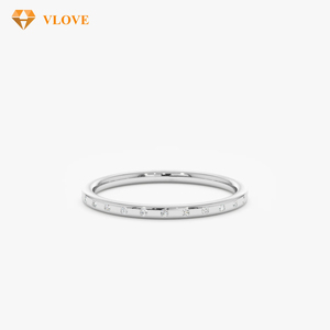 Anillos de Boda para Pareja, Juego de Tres Anillos Originales de Oro Blanco de 14k, Anillos Apilables, Anillo de Boda para Hombre, Oro Sólido Real de 14k - Product Image 1