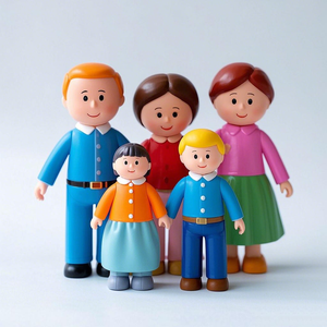 Set di Personaggi per Casa delle Bambole, Famiglia Dolce, <span class=keywords><strong>Action</strong></span> Figure, Personaggi di Famiglia e Amici - Product Image 1