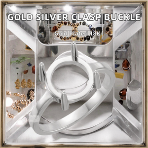Accesorios de Joyería DIY al por Mayor, Chapado en Oro de 18K, Cierre de Resorte Redondo de Plata S925 de 0.5mm para Pulseras y Collares - Product Image 2